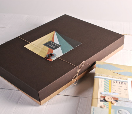 Caja para álbumes de fotos decorada