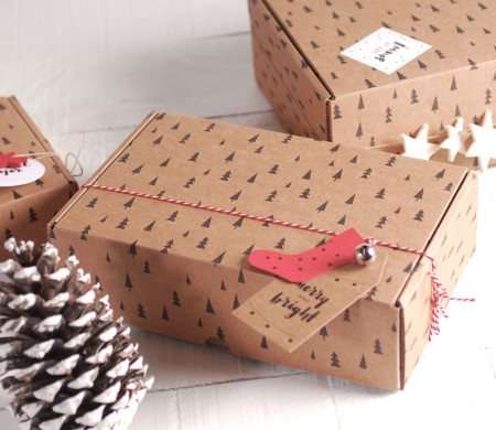 Scatola kraft decorata con...