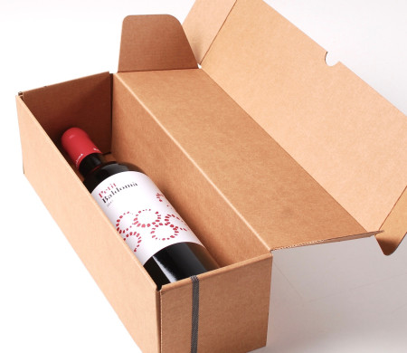Scatola semplice per vino allungata decorata