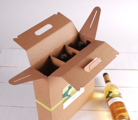 Scatola pack da 3 bottiglie di vino decorata Scatola pack da 3 bottiglie di vino decorata