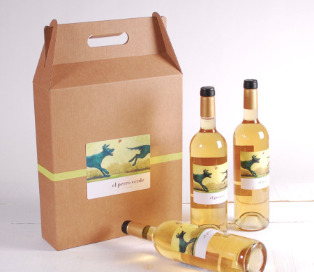 Scatola pack da 3 bottiglie di vino decorata