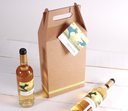 Scatola pack da 2 bottiglie di vino decorata