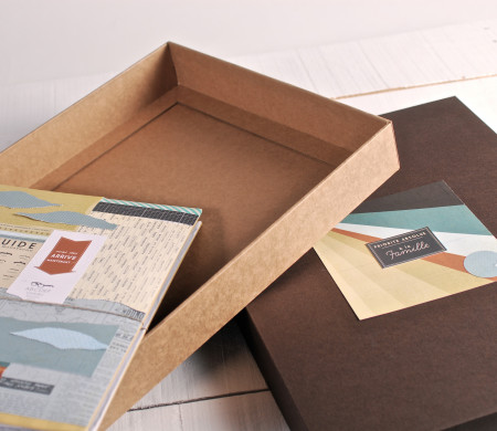 Caja para álbumes de fotos decorada