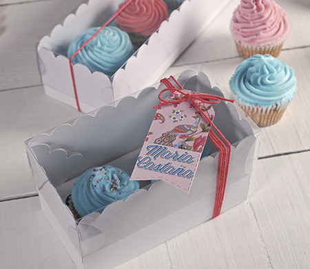 Scatola alta per due cupcake