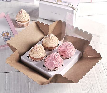 Scatola alta per quattro cupcake