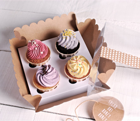 Scatola per 4 cupcake