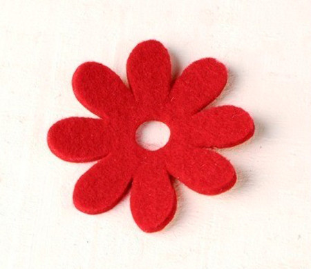 Margherita in feltro per decorare regali originali