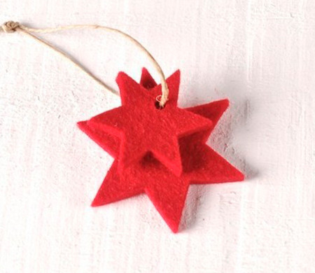Stelle decorative in feltro da appendere