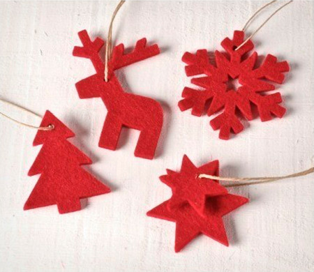 Set di decorazioni natalizie in feltro per un tocco invernale