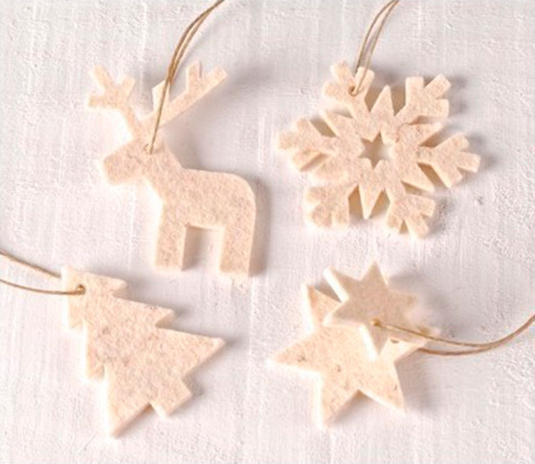 Set di decorazioni natalizie in feltro per un tocco invernale