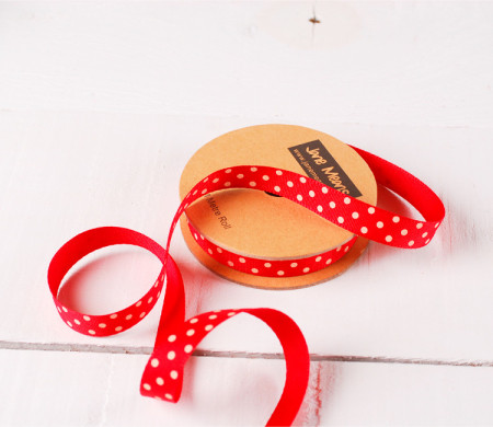 Nastro grosgrain a pois bianchi per decorare i tuoi regali