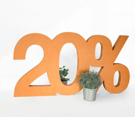 Percentuale in cartone, ideale per i saldi nei negozi
