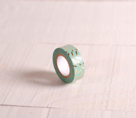 Washi tape menta coriandoli dorati