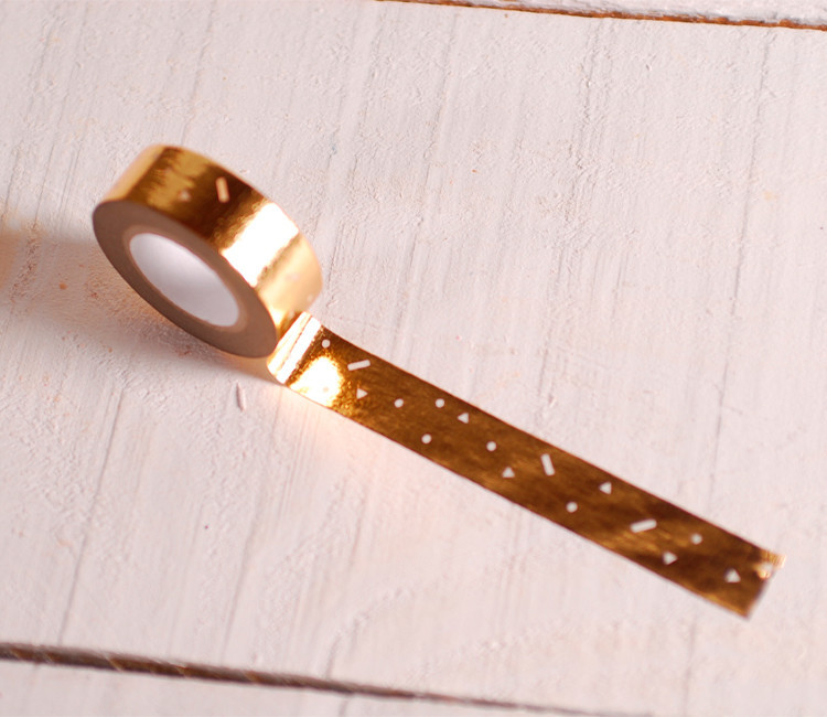 Washi tape dorato con stampa geometrica