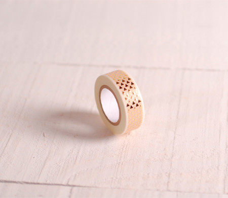 Washi tape bianco con triangoli dorati