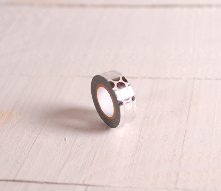 Washi tape a bolli argentati