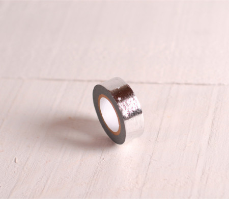 Washi tape argentato con stelline bianche