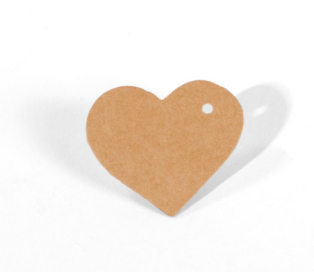 10 ciondoli cuore in cartone