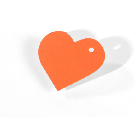 10 ciondoli cuore in cartone