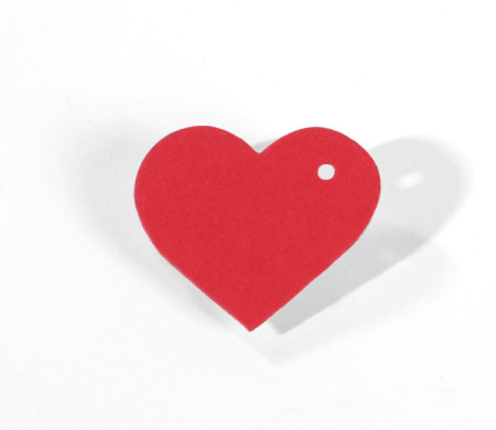 10 ciondoli cuore in cartone