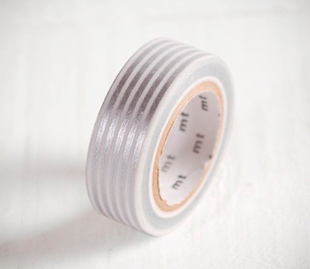 Washi tape con strisce argento