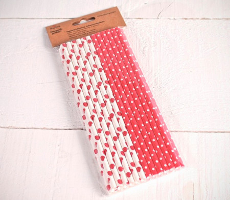 Cannucce di Carta Decorate Rosse