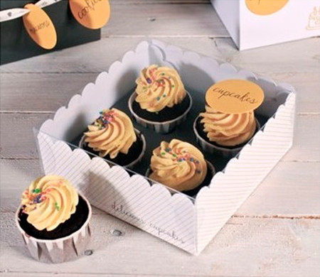 Scatola trasparente per 4 cupcake