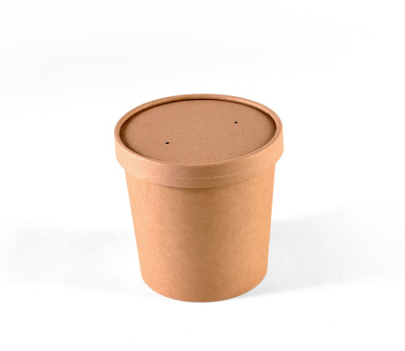 Zuppiera kraft con coperchio per take away