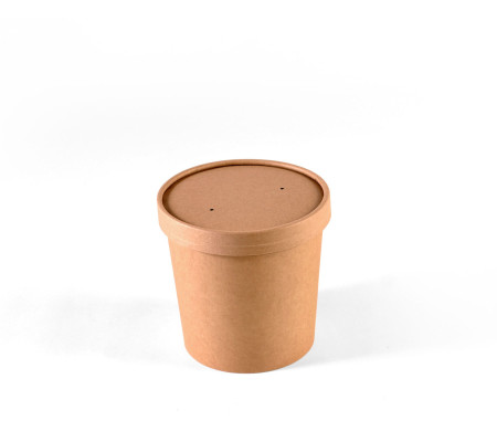 Zuppiera kraft con coperchio per take away