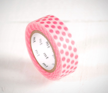 Washi Tape con Punti Rosa Fluo per Decorare Regali
