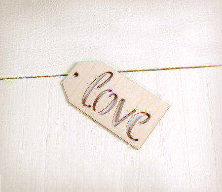 Etichetta Love in Legno