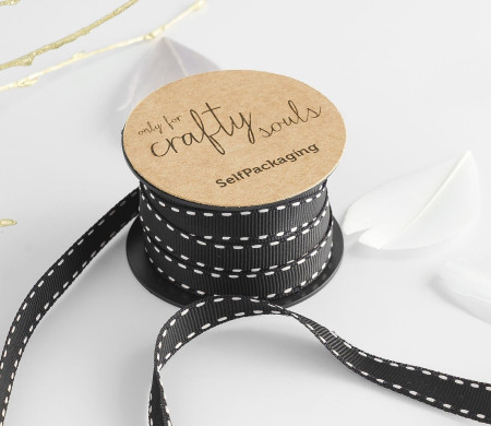 Nastro grosgrain nero impunture