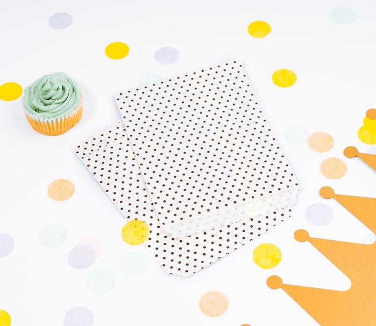 Bustine di Carta Bianche a Pois Neri Bustine di Carta Bianche a Pois Neri