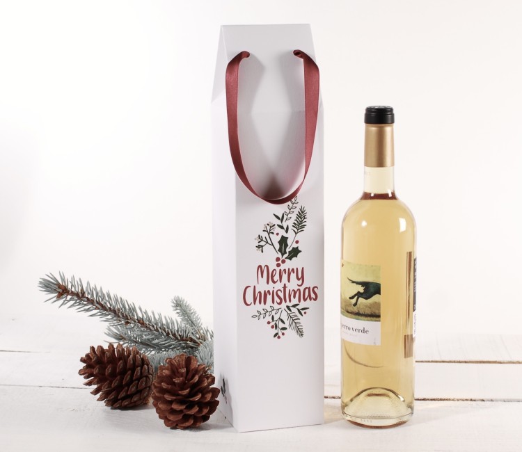 Scatola di cartone per vini con motivo natalizio Scatola di cartone per vini con motivo natalizio