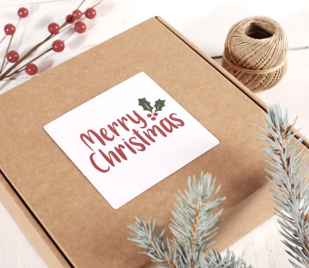 Etichetta quadrata Merry Christmas