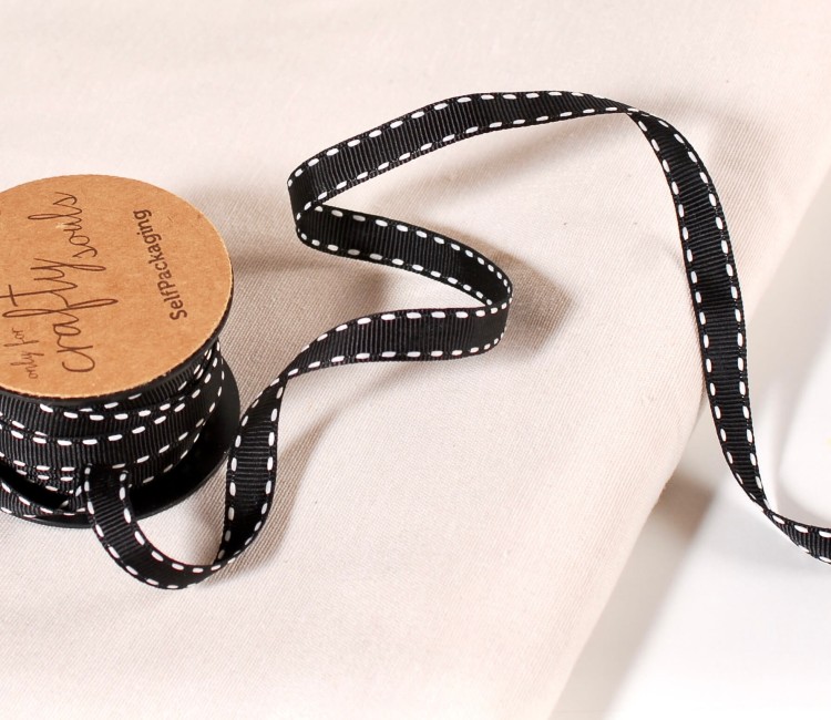 Nastro grosgrain nero impunture Nastro grosgrain nero impunture