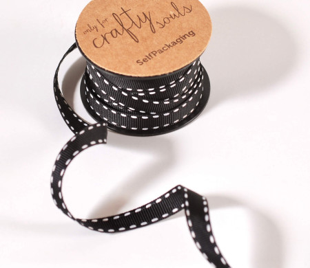 Nastro grosgrain nero impunture