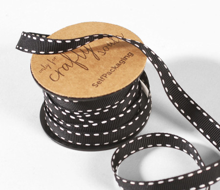 Nastro grosgrain nero impunture