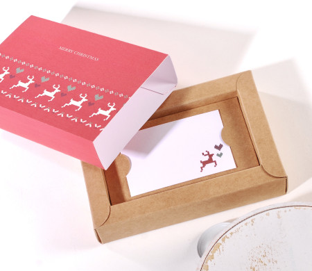 Scatola per biglietti regalo con stampa natalizia