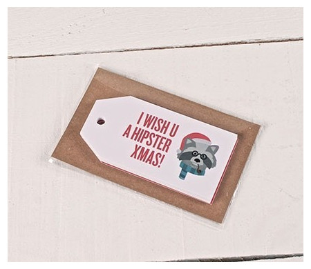 Etichette regalo stampate Hipster Xmas