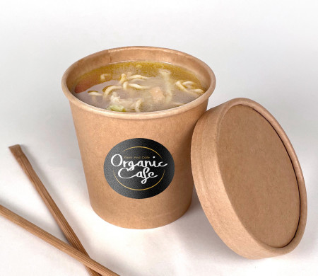 Zuppiera kraft con coperchio per take away