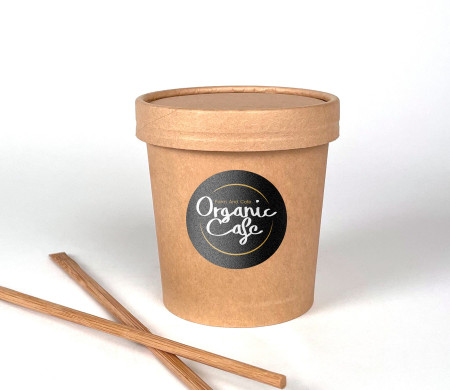 Zuppiera kraft con coperchio per take away