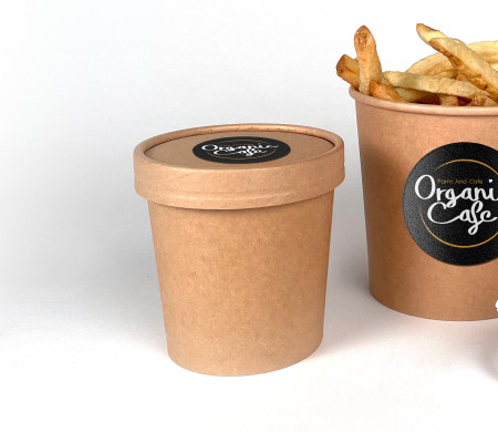 Zuppiera kraft con coperchio per take away