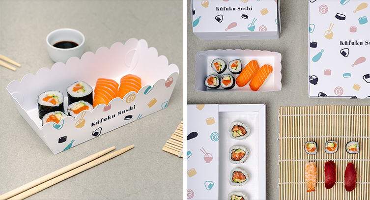 Diferentes tamaños cajas sushi