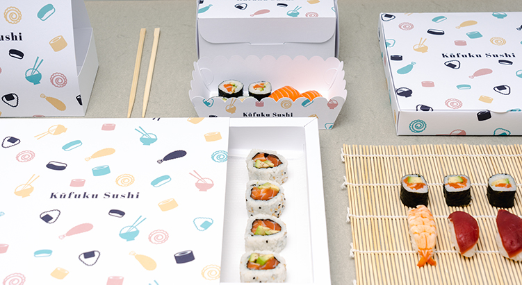 Cajas de diferentes tamaños de sushi