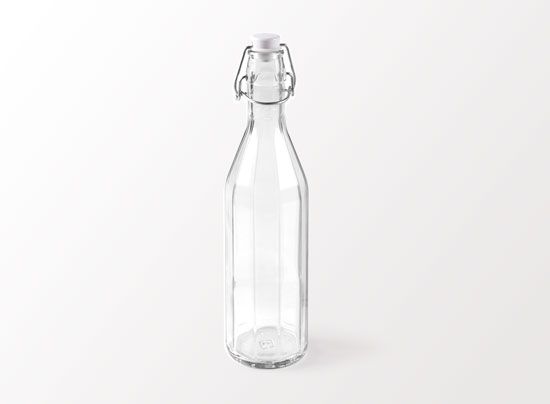 Bottiglia di Vetro per Acqua con Tappo Meccanico Personalizzabile