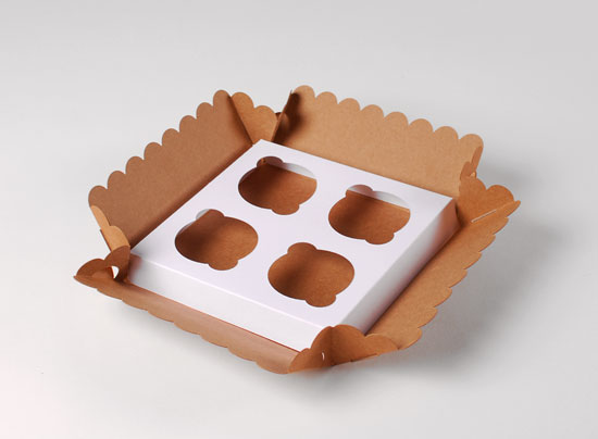 Scatola per 4 cupcakes