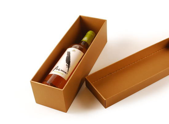 Scatola di vino foderata singola con coperchio