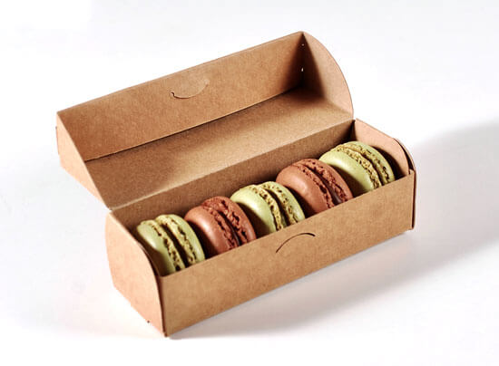 Scatola allungata con coperchio per macarons