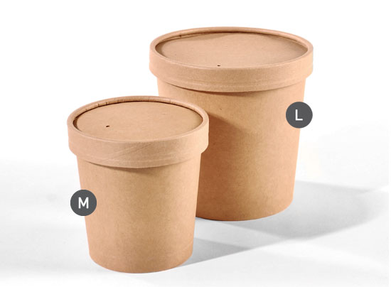 Zuppiera in kraft con coperchio take away